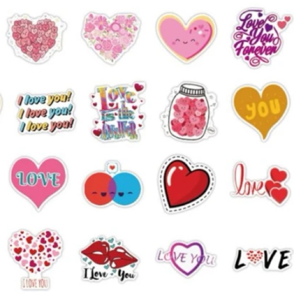 Valentine Love 50 Piece Vinyl Sticker Set - Picture 4 of 6